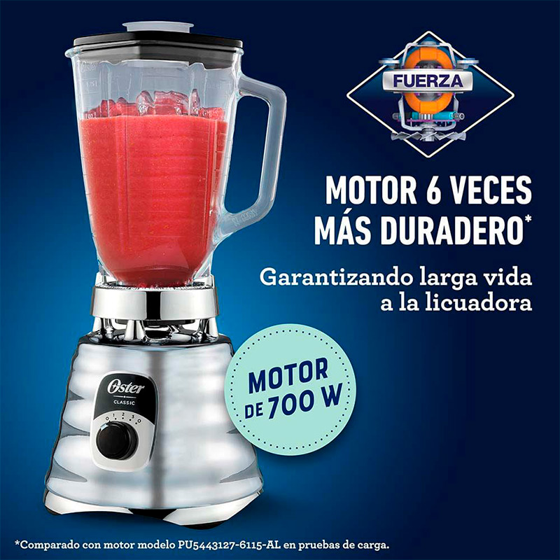 Licuadora Oster BLST4655 3 Velocidades Vaso Vidrio Cromada