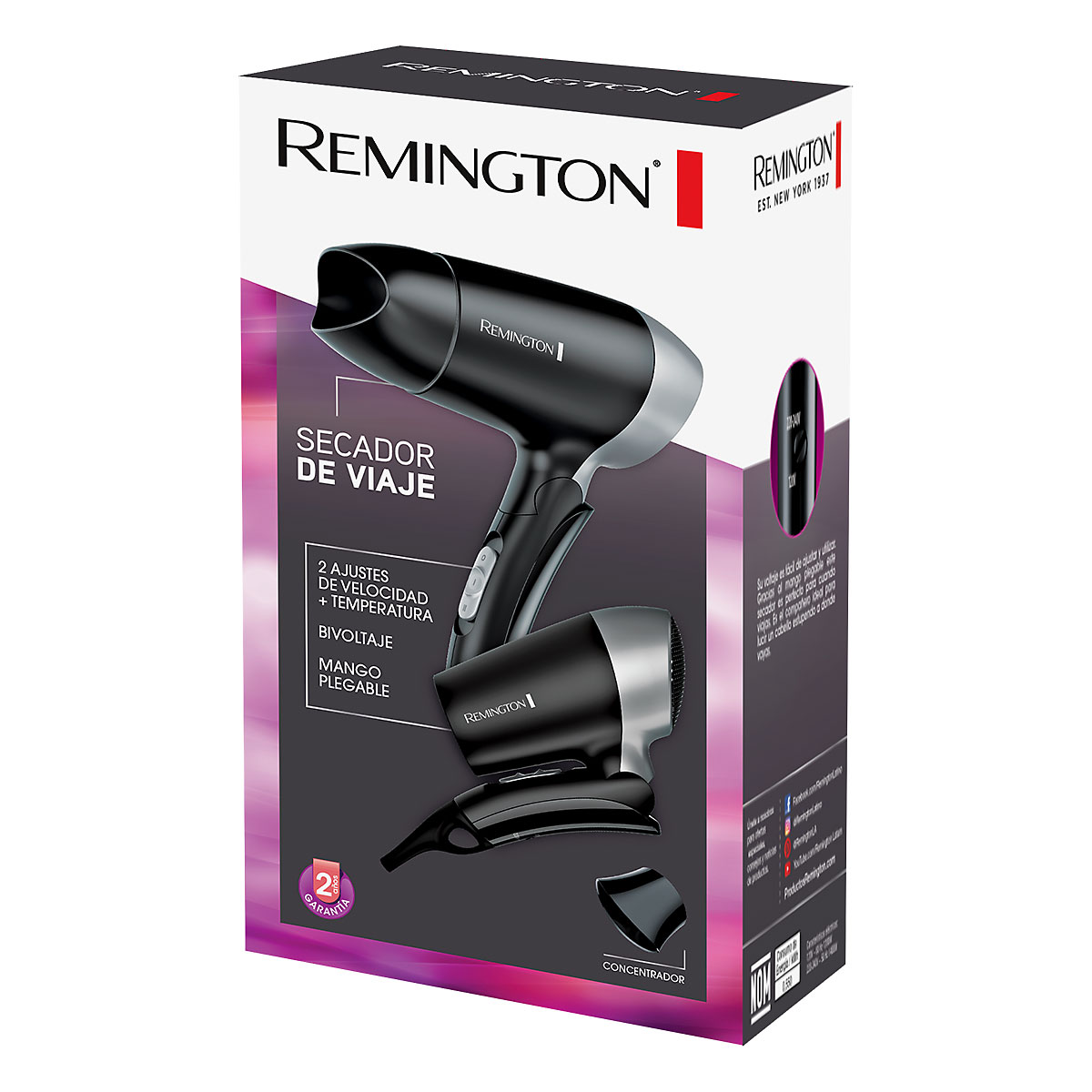 Secadora Remington Para Cabello de Viaje 1200W