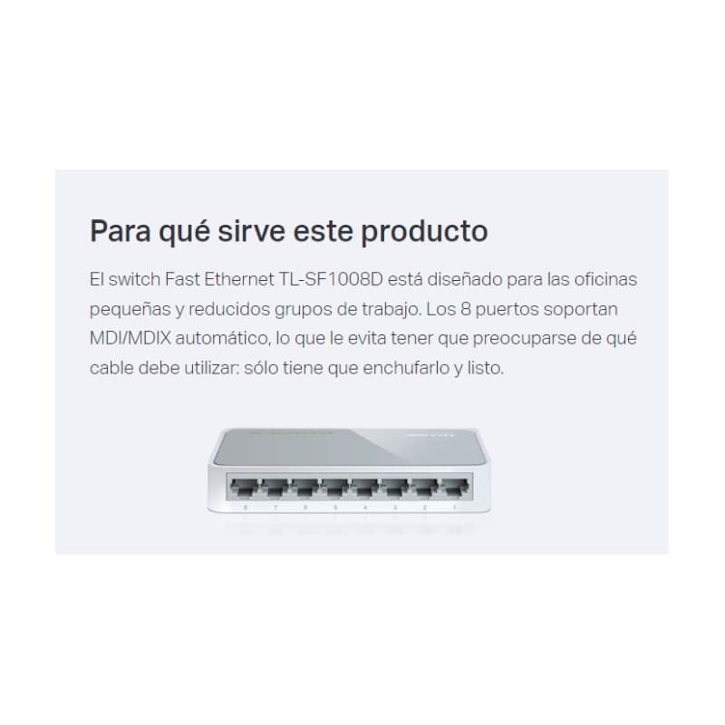 Switch TP-Link TL-SF1008D 8-Puertos 10/100Mbps