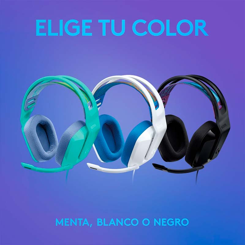 Audífonos tipo Headset Logitech G335 Lightspeed RGB Alámbricos Negro