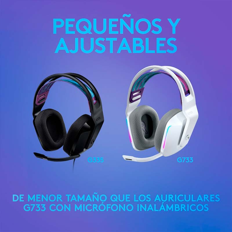 Audífonos tipo Headset Logitech G335 Lightspeed RGB Alámbricos Negro