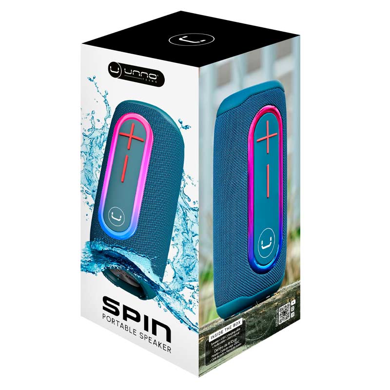 Bocina Bluetooth UNNO TEKNO SPIN 20W Azul