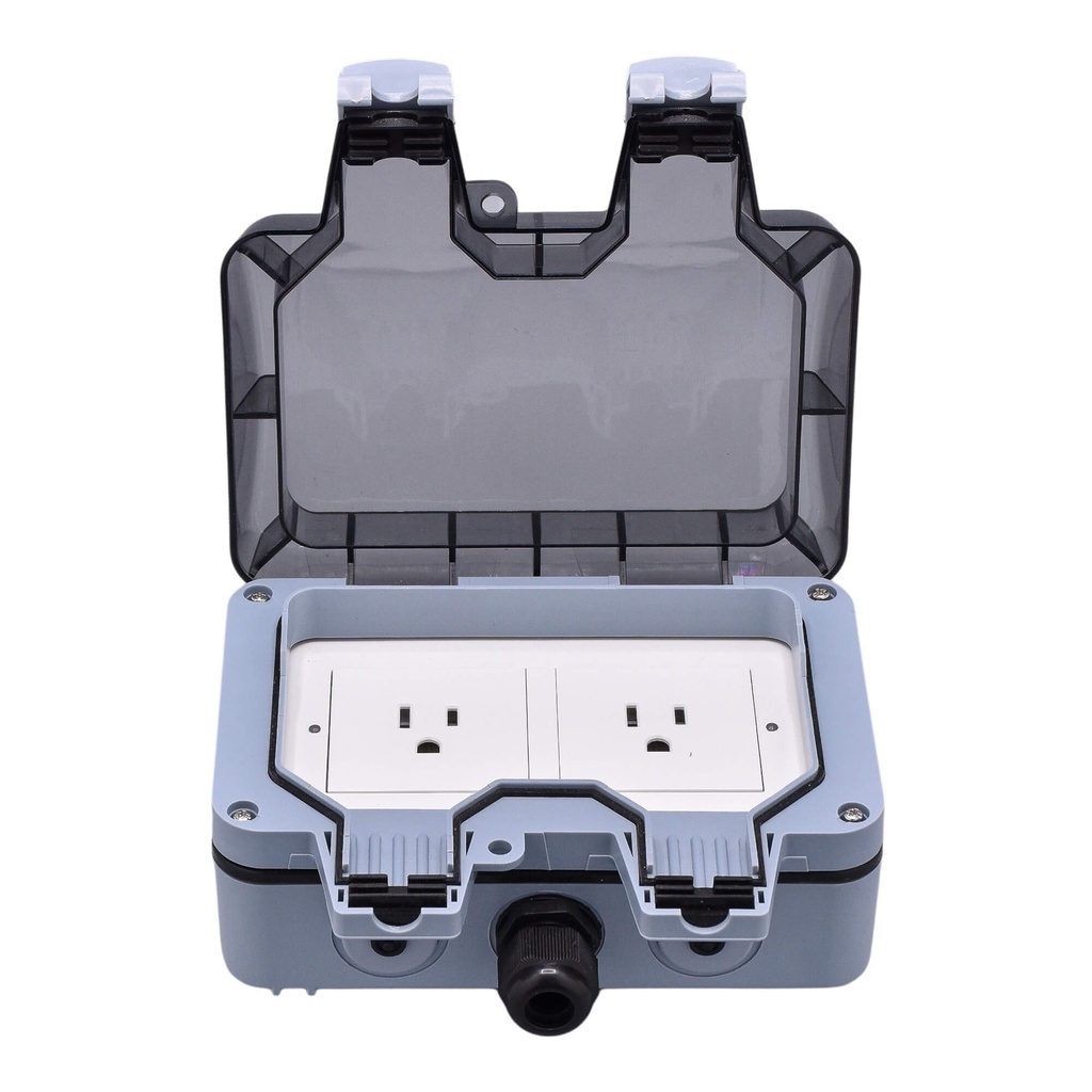 Tomacorriente Inteligente con Cubierta VTA+ 2 Tomas Smart Home Wi-Fi para Exteriores