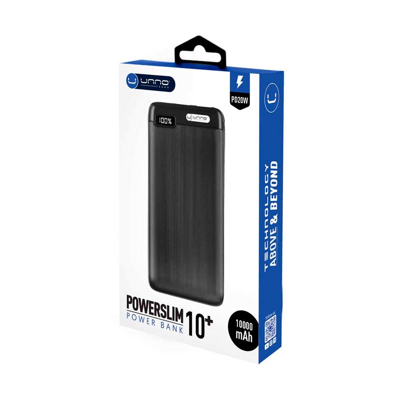 PowerBank UnnoTekno10000mAh Negro USB/USB-C