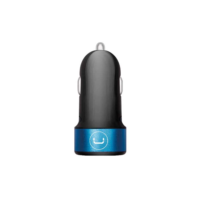 Cargador Unno Tekno para Carro Dual USB-A 2.1A Negro/Celeste