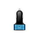 Cargador UnnoTekno para Carro Triple USB-A 6.0A Negro/Celeste