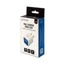 Cargador de Pared UnnoTekno PW5051WT USB 1,0A/5V Blanco/Azul