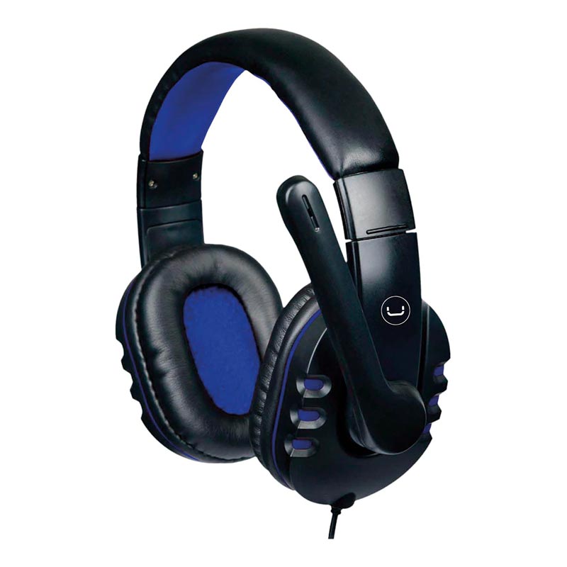 Audífonos Tipo Headset UnnoTekno USB  Ace14 con Micrófono Negro-Azul