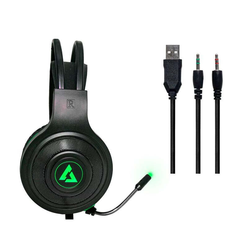 Audífonos Tipo Headset UnnoTekno 3.5mm y USB Brave BRV35 con Micrófono Gris