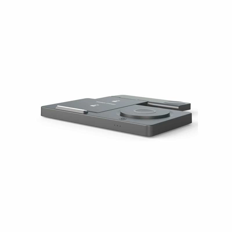 Cargador Inalámbrico UnnoTekno PW5119BK 3 en 1 ChargePro 15 W Gris
