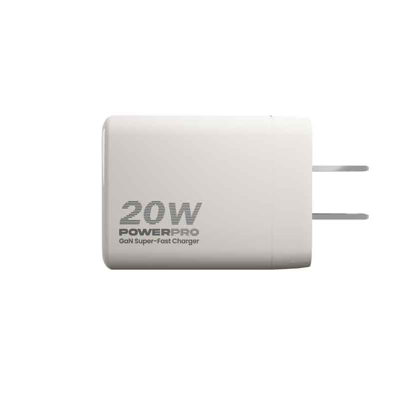 Cargador de Pared UnnoTekno PowerPro Dual USB USB-C 20W​​ Blanco