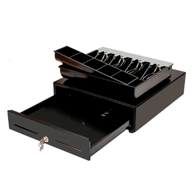 Cash Drawer AON CDK-34 para Billetes y Monedas Negro