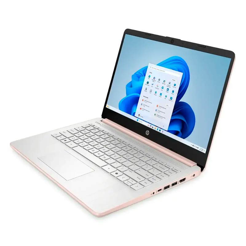 Laptop HP 14-DQ6015DX 14" 4GB RAM 128GB UFS W11 Home Rosado Teclado Ingles