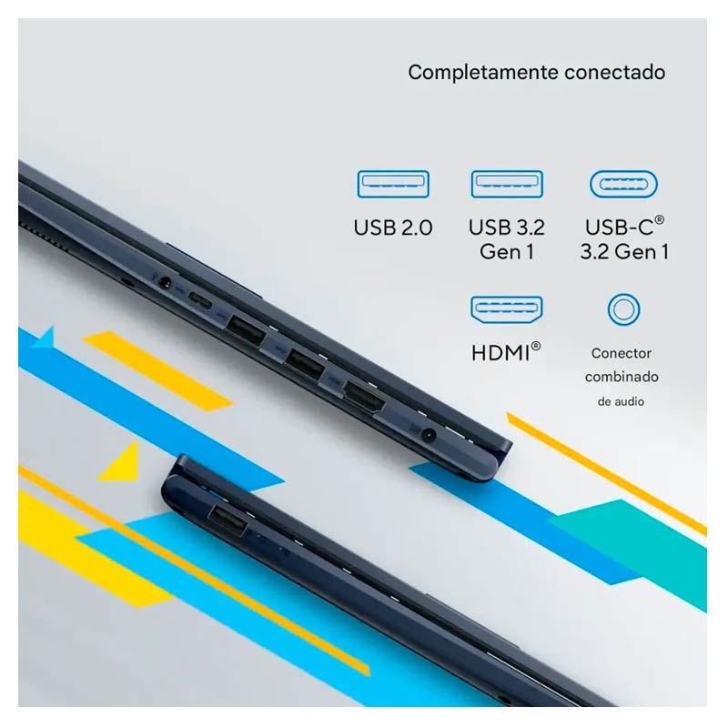 Laptop Asus Vivobook 14" i7-1355U 12GB RAM 512GB SSD W11 Teclado Ingles