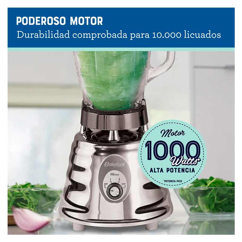 Licuadora Oster 0465 2 Velocidades Jarra de Vidrio 1.25 Lt Gris 1000 W