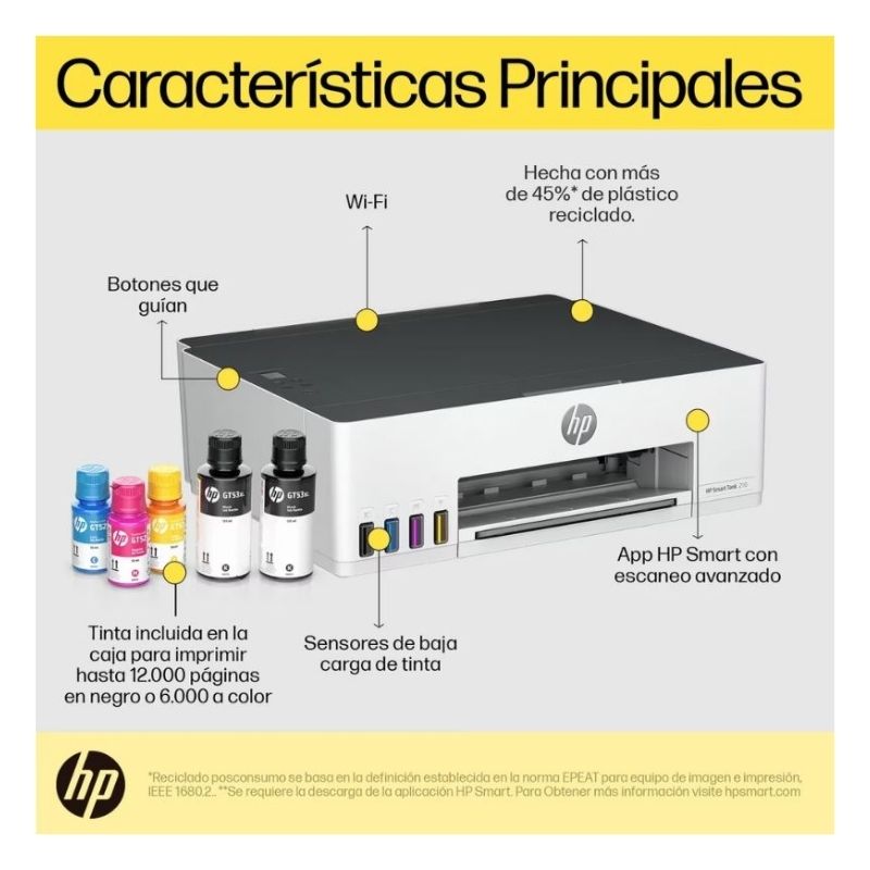 Bundle Laptop HP 15-fc0043la 15.6" FHD Ryzen 3 7320U 8GB RAM LPDDR5 512GB SSD Windows 11 Home Teclado Español + Impresora HP Smart Tank 210