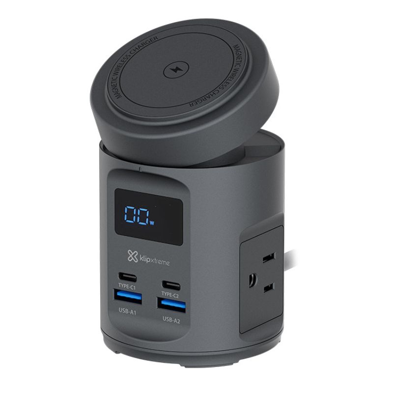 Estación de carga inalámbrica 7 en 1 Klip Xtreme PowerDesk Ultra KDC-700 Gris