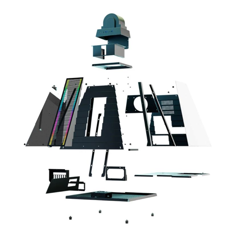 Case Gaming Pilas Gran Jaguar F951 CKD RGB Vidrio Templado ATX Negro Desarmado (Sin Fuente)