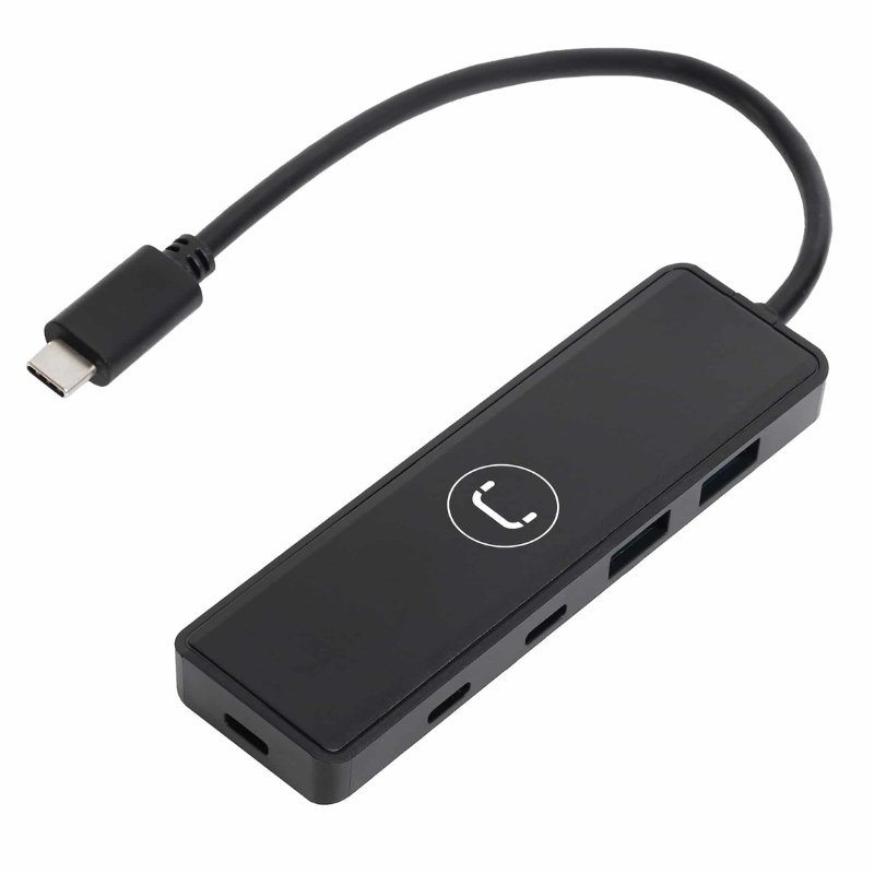 Hub Unno Tekno 4 Puertos HB1012BK USB-C 3.0 Negro