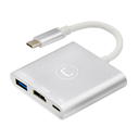 Hub Unno Tekno 3 puertos HB1101SV USB-C Plateado